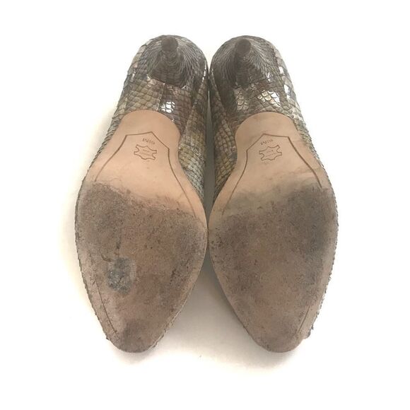 Joan & David Metallic Peep Toe Pumps - Picture 8 of 8